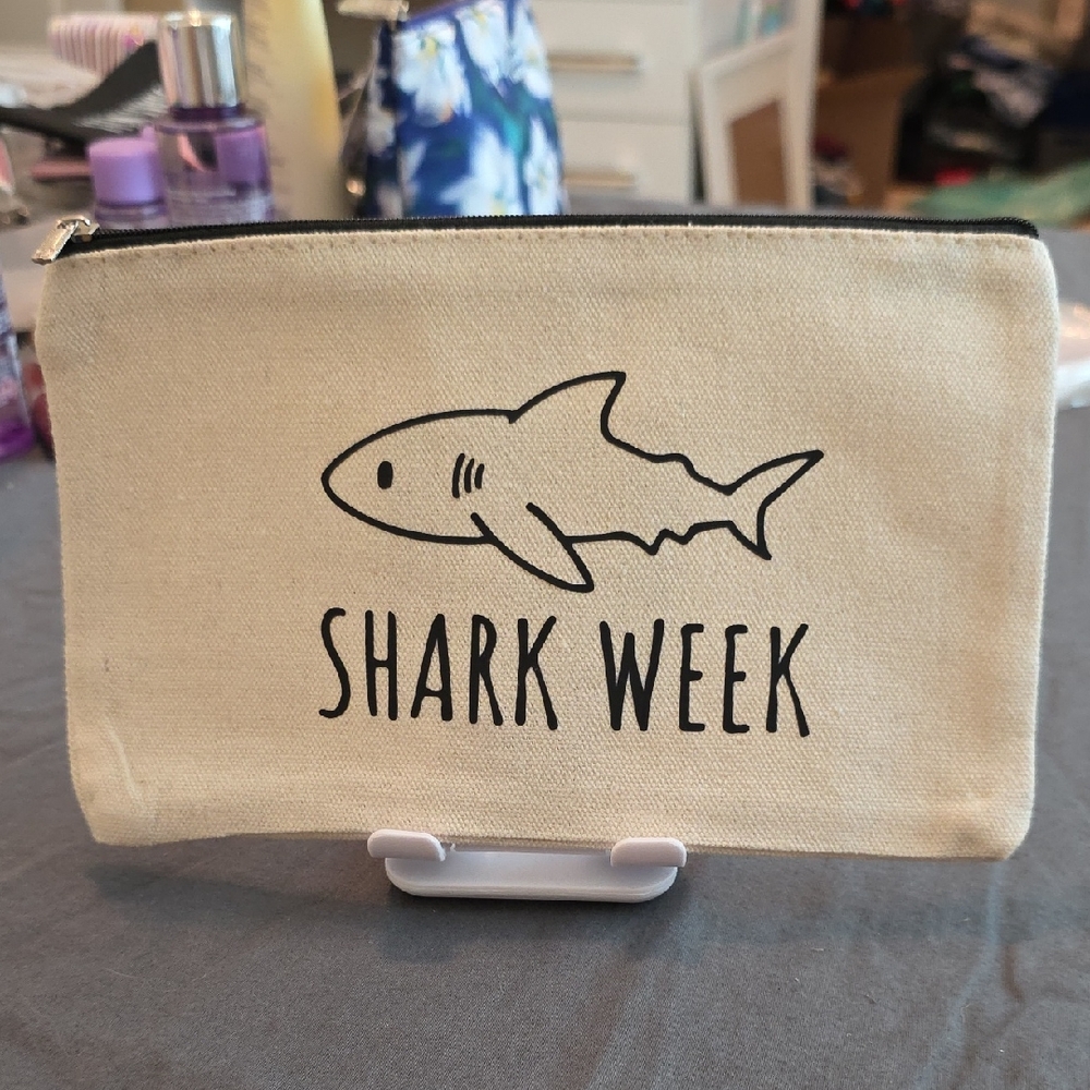 Shark Week Canvas Zip Pouch